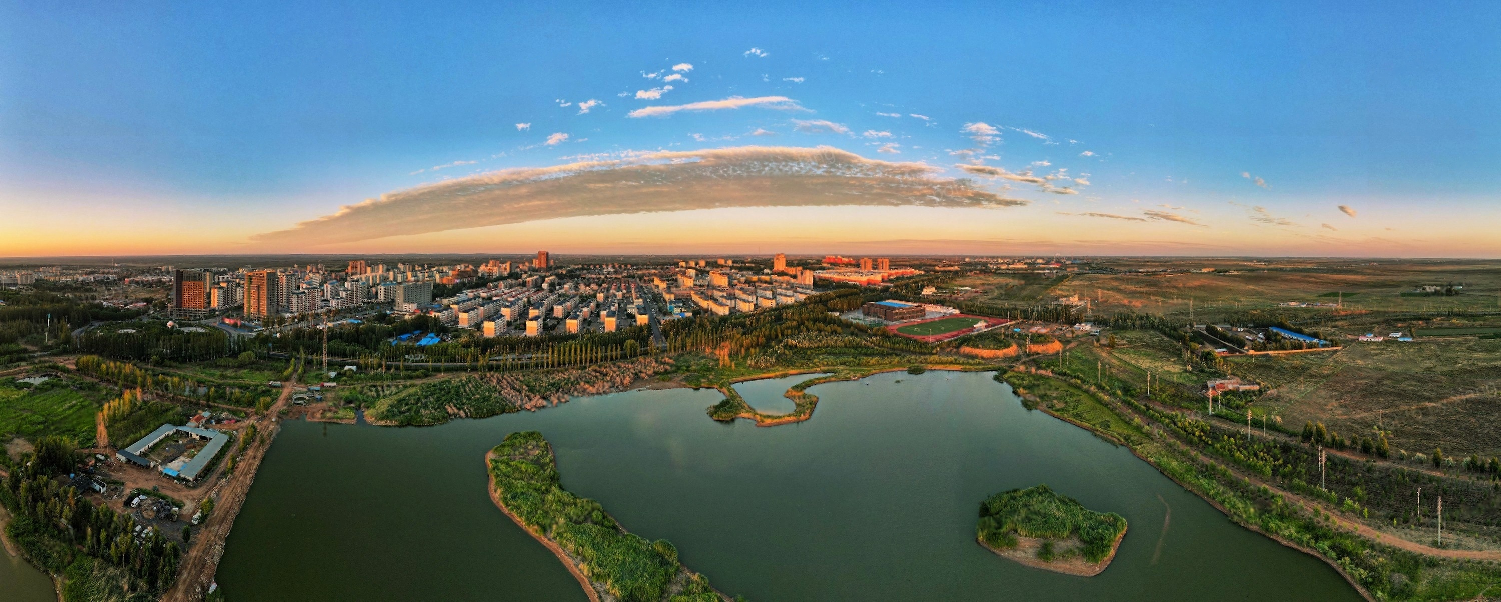 锦绣杭锦-锡尼湖日落